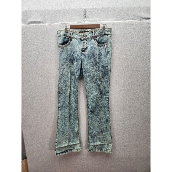 Acid Wash Flared Jeans By Joujou Size 13/14 Womens Denim Pants  READ See Desc - Picture 1 of 7